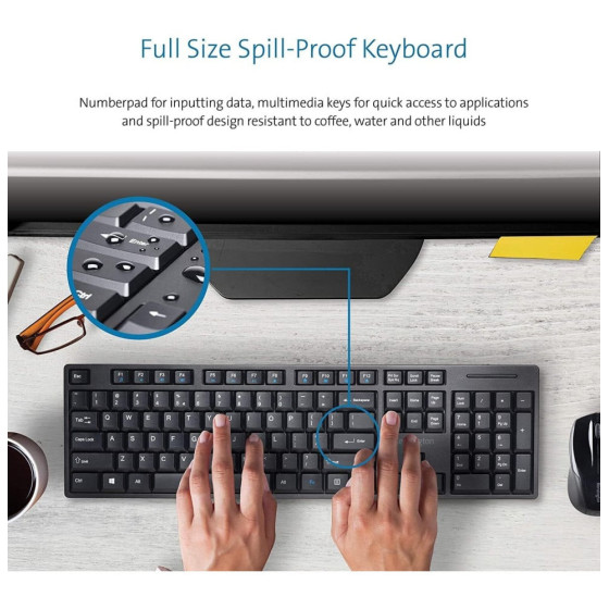 Ensemble sans fil souris + clavier Kensington compact Pro Fit - AZERTY (K75230FR)