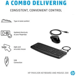  Clavier et souris filaires HP 200 AZERTY (9DF28AA)