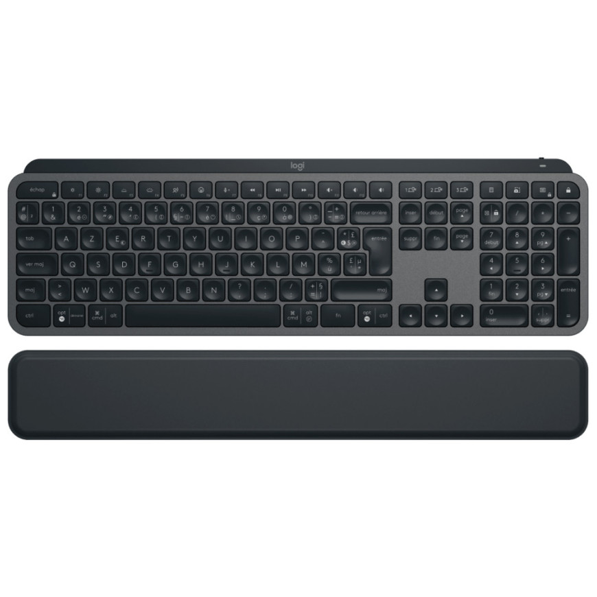 Clavier sans fil Logitech MX Keys Plus avec repose-poignets - AZERTY (920-009406)