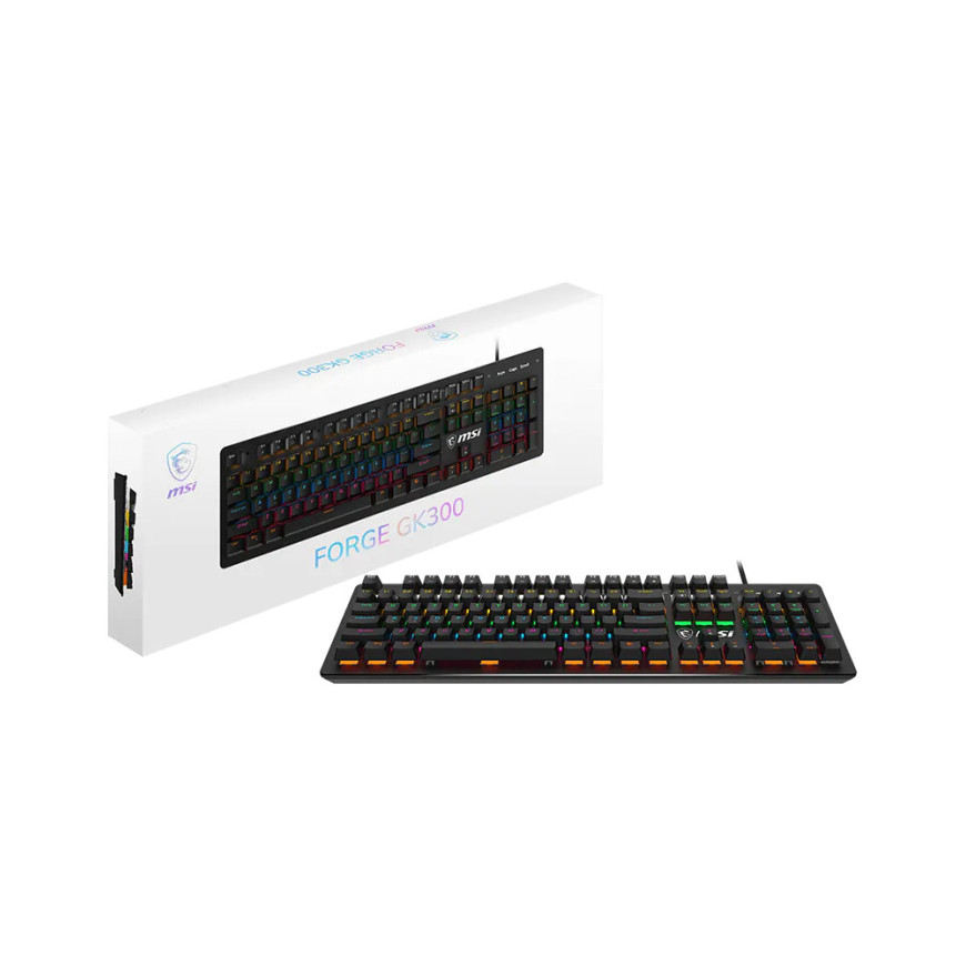 Clavier gaming rétroéclairé mécanique MSI FORGE GK300 BLUE - AZERTY