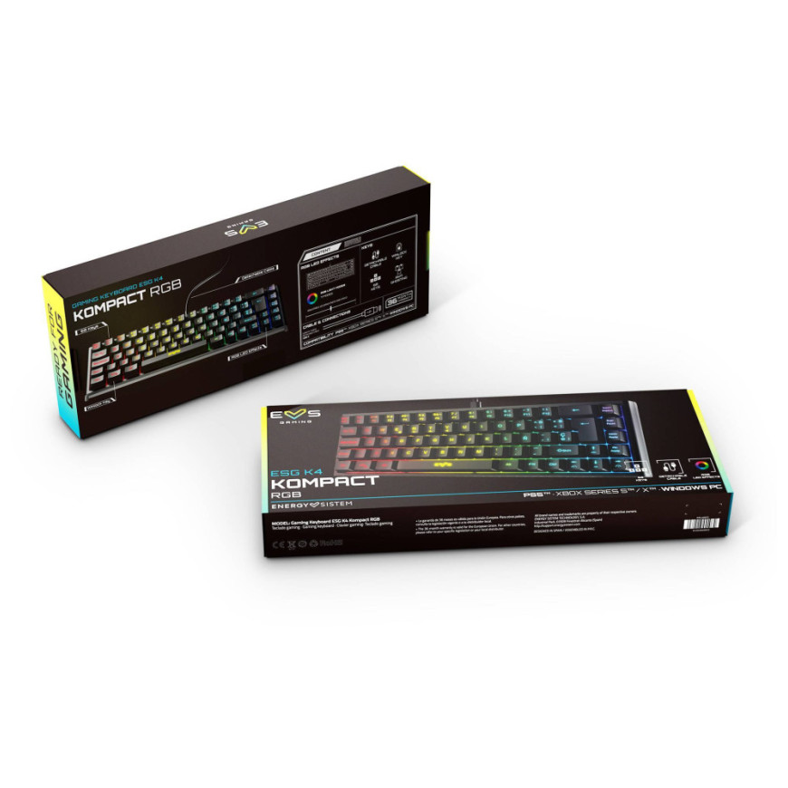 Clavier gaming rétroéclairé Energy Sistem ESG K4 Kompact RGB USB-C (AZERTY)