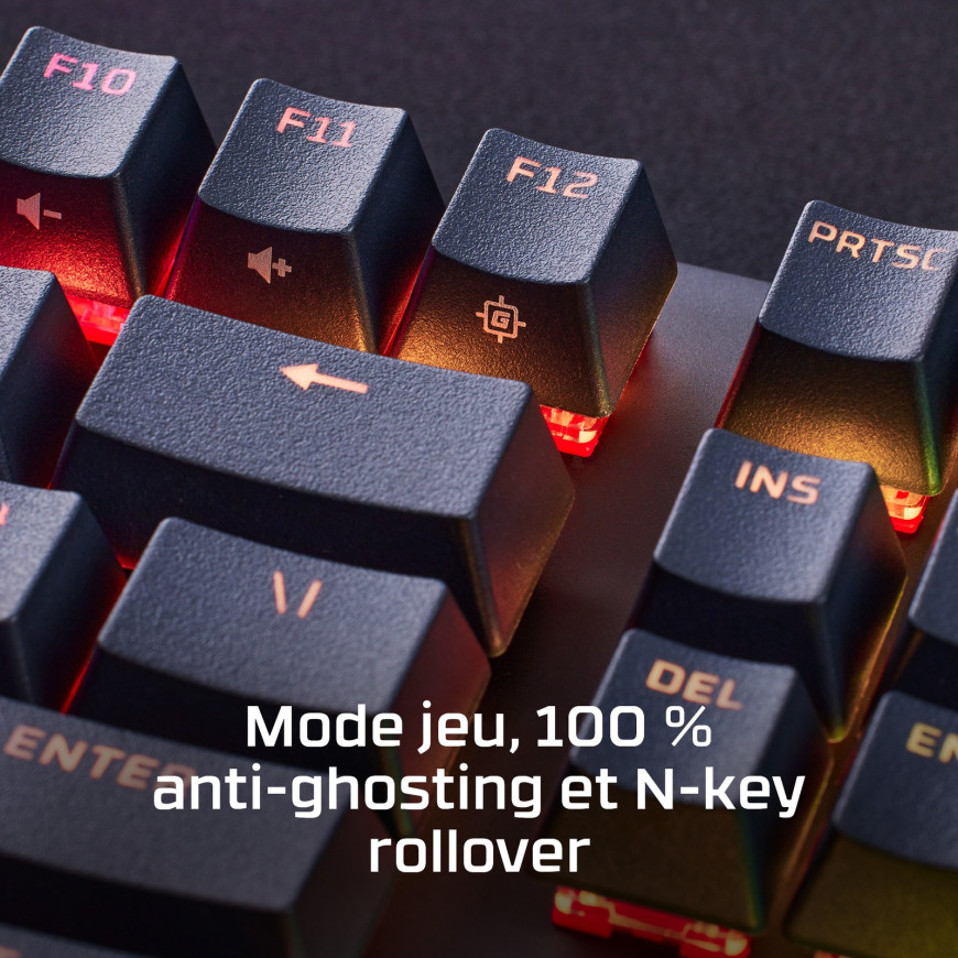 Clavier de jeu mécanique HyperX Alloy Origins PBT HX Rouge - AZERTY (639N3AA)
