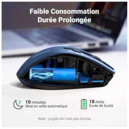  Souris sans fil Ugreen Design Ergonomique 2.4 - Blue (15064)