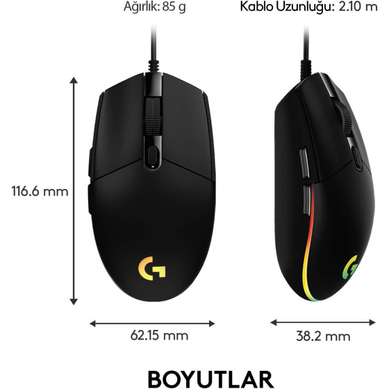 Souris gaming filaire Logitech G102 LIGHTSYNC (910-005823)