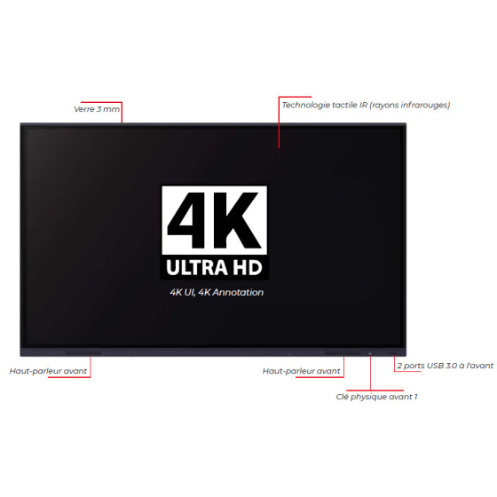 SMARTBOARD ACCENT CE65GA - Écran Interactif Tactile 65" 4K UHD Android