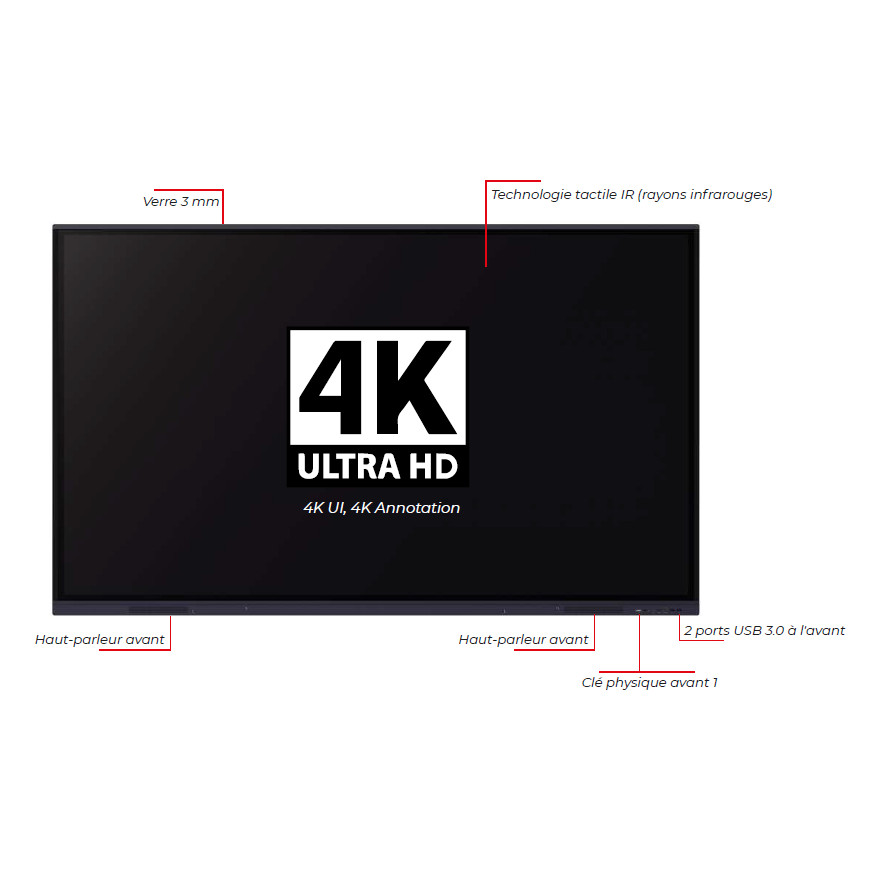 SMARTBOARD ACCENT CE75GA - Écran Interactif Tactile 75" 4K UHD Android