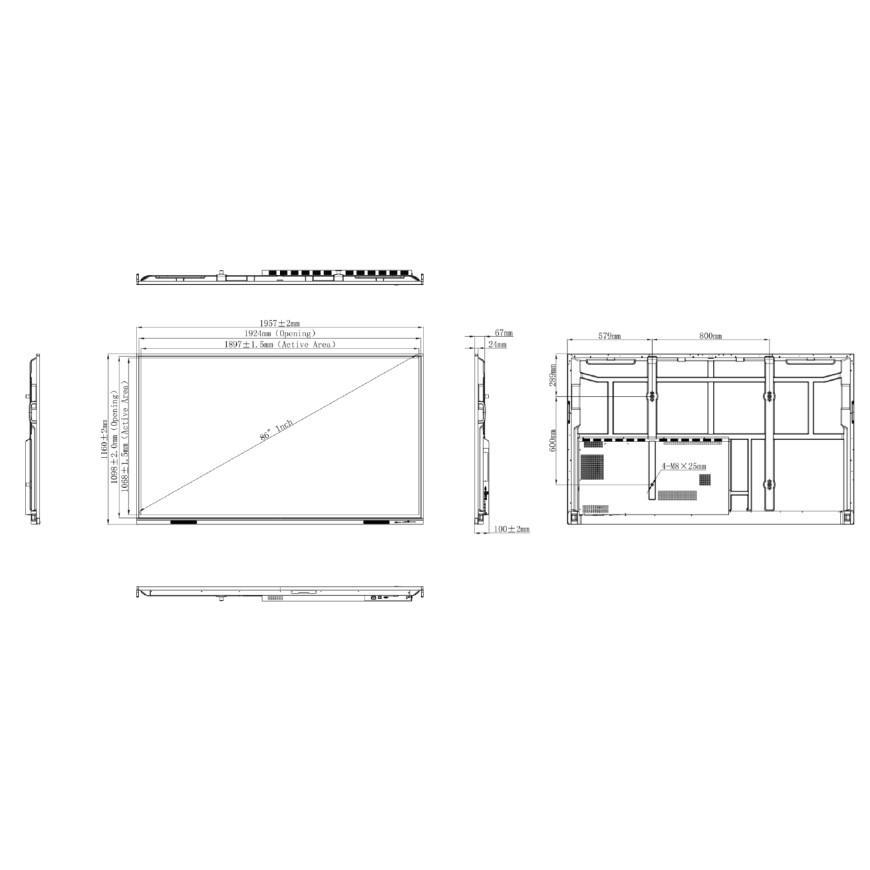 SMARTBOARD ACCENT CE86GA - Écran Interactif Tactile 86" 4K UHD Android