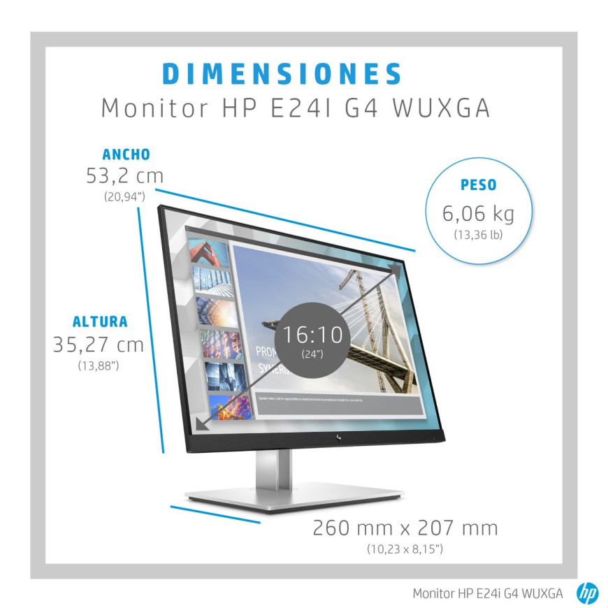 Écran HP EliteDisplay E24i G4 24 pouces WUXGA (Remis à neuf)