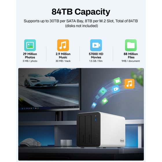 Serveur NAS 2 baies TerraMaster F2-425 Plus (EC-TM-NASD-F2-425P)