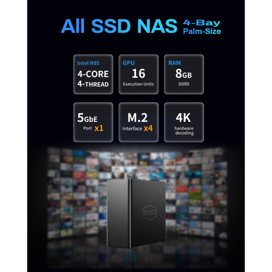Serveur NAS 4 emplacements SSD TerraMaster F4 SSD (EC-TM-NASD-F4SSD)
