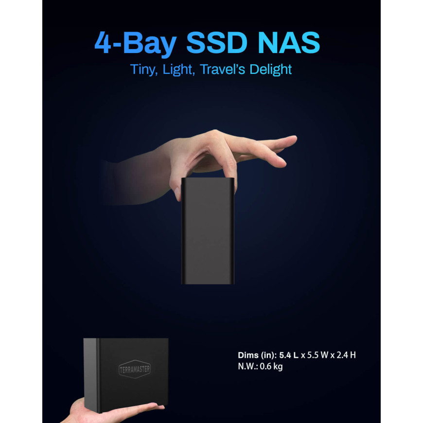 Serveur NAS 4 emplacements SSD TerraMaster F4 SSD (EC-TM-NASD-F4SSD)