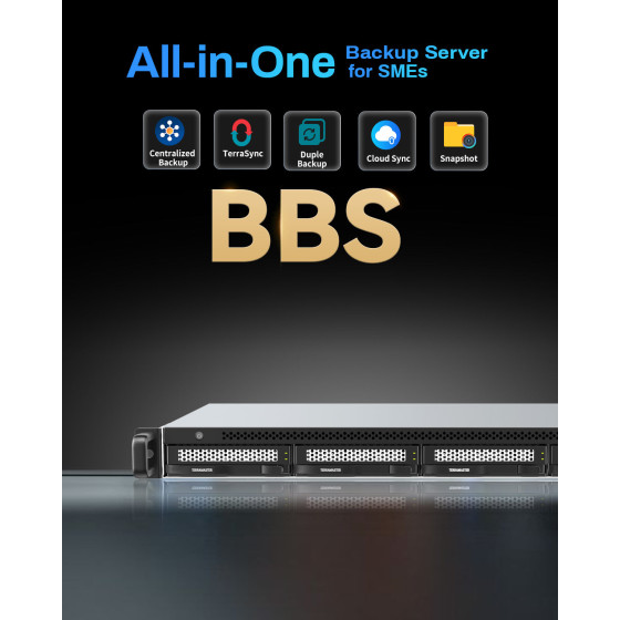 Serveur NAS rackable 1U 4 baies TerraMaster U4-500 (EC-TM-NASR-U4-500)