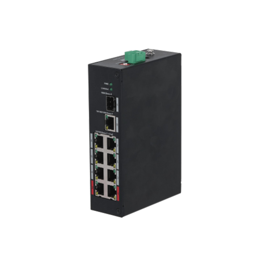 Switch Dahua PoE 10 port (8 PoE) PFS3110-8ET-96 non-géré fast ethernet (10/100) connexion ethernet, noir