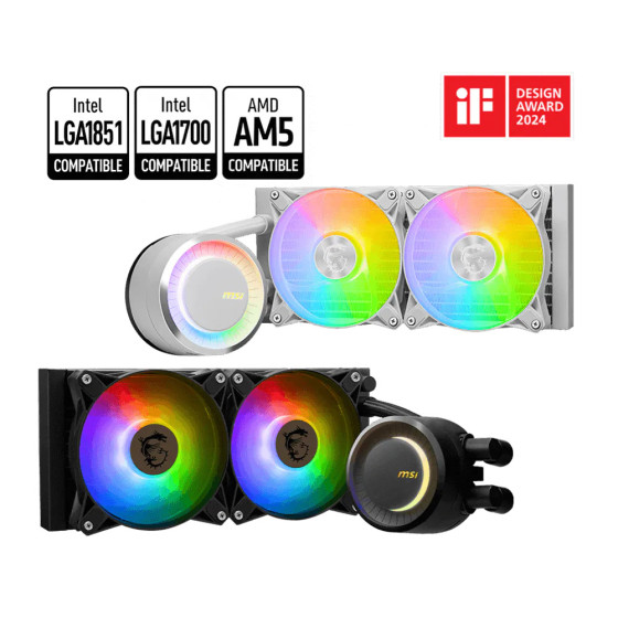 MSI Refroidisseur MAG CORELIQUID E240 Blanc (4711377124140)