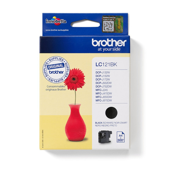 Cartouche d'encre Brother LC121BK Noir - Brother d'origine (LC121BK)