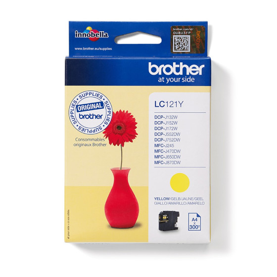 Cartouche d'encre Brother LC121Y Jaune - Brother d'origine (LC121Y)