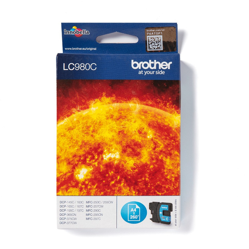 Cartouche d'encre Brother LC980C Cyan - Brother d'origine (LC980C)