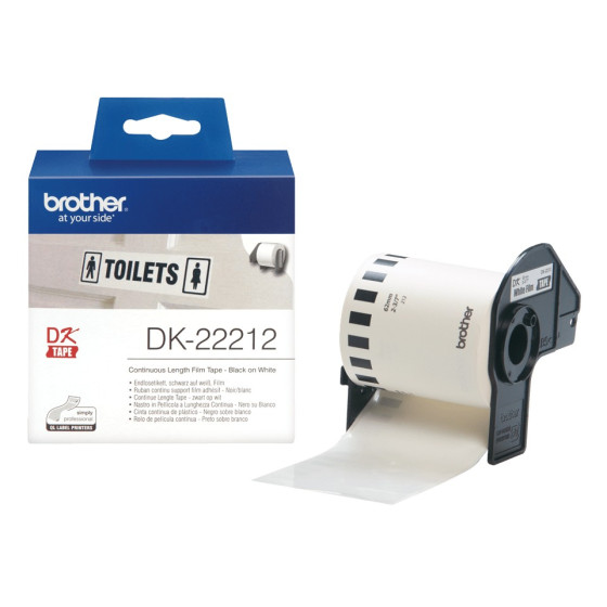 Brother DK22212 Noir - Rouleau d'etiquettes Brother d'origine (DK22212)