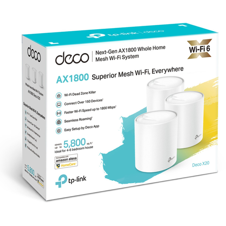 Point d'accès Mesh Tp-link WiFi 6 Deco X20 AX1800 (DECOX20_3-PACK)