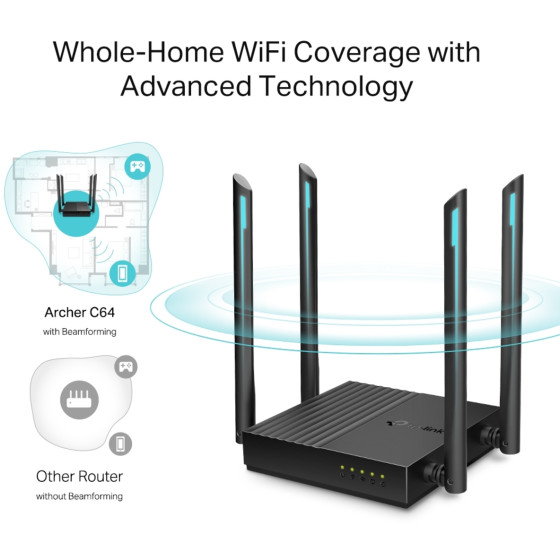 Routeur Wi-Fi TP-Link Archer C64 AC1200 Dual-Band (ARCHERC64)