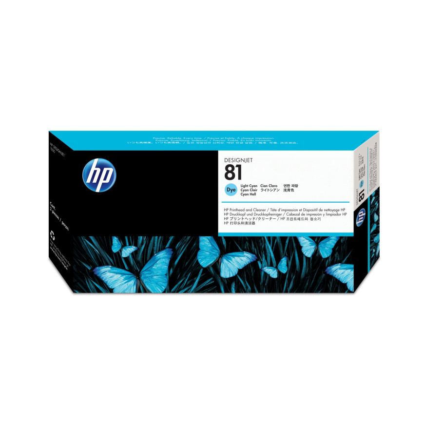 HP 81 Light Cyan DesignJet Dye Printhead and Printhead Cleaner (C4954A)