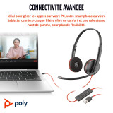 Poly Blackwire 3220 Stereo USB-C Headset +USB-C/A Adapter (8X228AA)