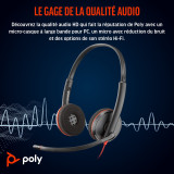 Poly Blackwire 3220 Stereo USB-C Headset +USB-C/A Adapter (8X228AA)