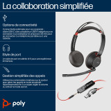 Poly Blackwire 5220 Stereo USB-C Headset +3.5mm Plug +USB-C/A Adapter (8X231AA)