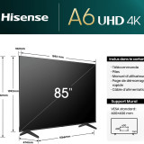 Smart TV HISENSE UHD 4K 85'' 24 Mois (HIS85A6N)