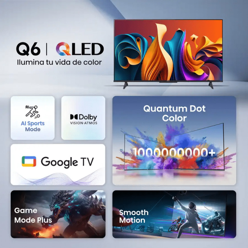 Smart TV HISENSE QLED 4K 55'' 24 Mois (HIS55Q6N)