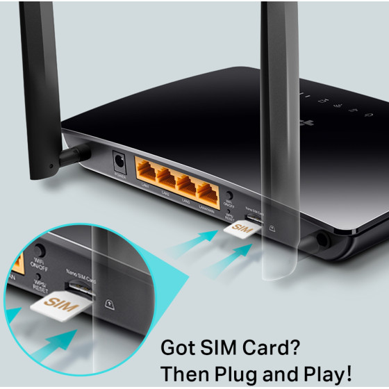 300Mbps Wireless N 4G LTE Router, build-in 4G LTE modem (TL-MR6400)
