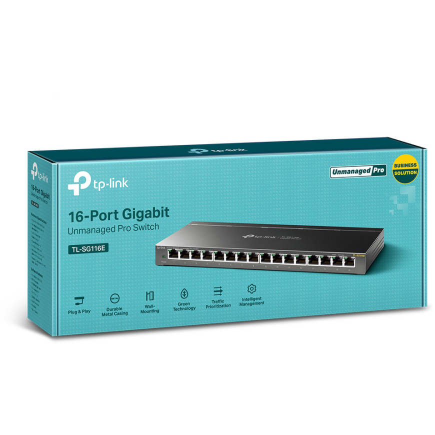Switch Tp-link TL-SG116E Tplink Pro 16 Ports Gigabit (TL-SG116E)
