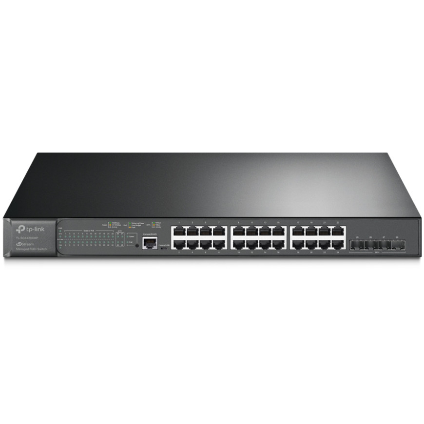 Tplink JetStream™ 24-Port Gigabit and 4-Port 10GE SFP+ L2+ Managed Switch with 24-Port PoE+ PORT: 24× (TL-SG3428XMP)
