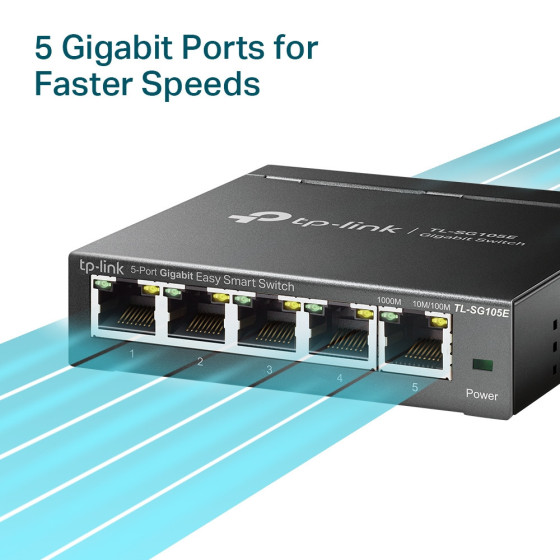 Switch Tp-link TL-SG105E Smart 5 Ports Tplink Gigabit (TL-SG105E)