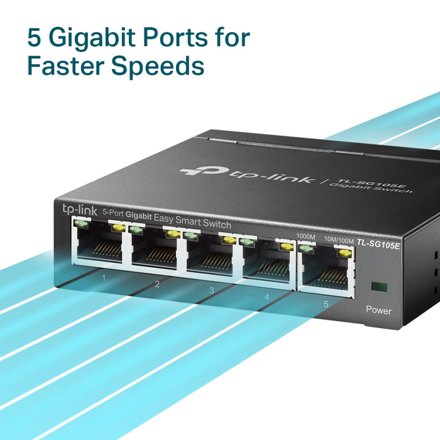 Switch Tp-link TL-SG105E Smart 5 Ports Tplink Gigabit (TL-SG105E)