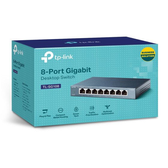 Switch Tp-link TL-SG108 Tplink 8 Ports Gigabit en Metal (TL-SG108)