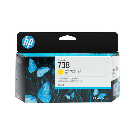 HP 738 130ml Yellow Ink Crtg pour DJ T850 3 Mois (498N7A)