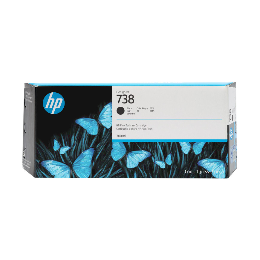 HP 738 300ml Black Ink Crtg pour DJ T850 3 Mois (498N8A)