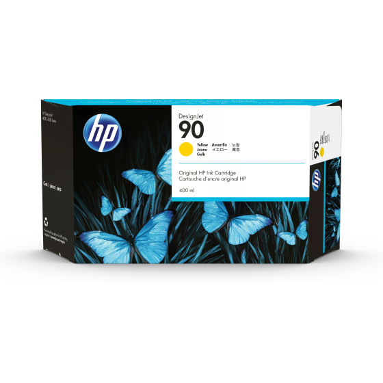 HP 90 400-ml Yellow DesignJet Ink Cartridge (C5065A)