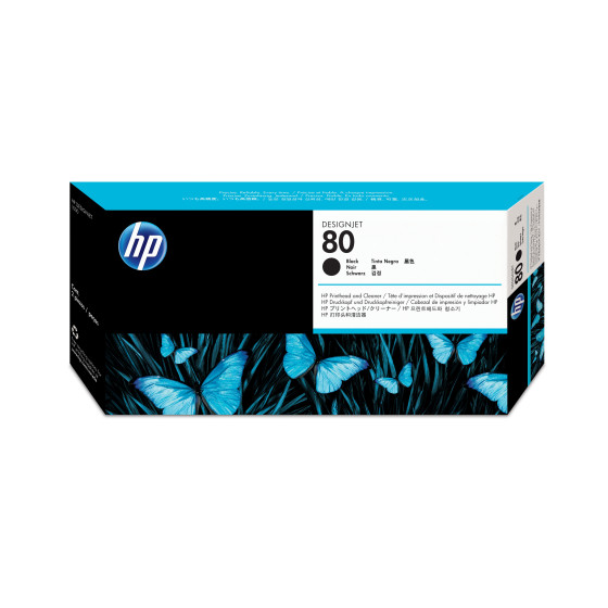 HP 80 Black DesignJet Printhead and Printhead Cleaner (C4820A)