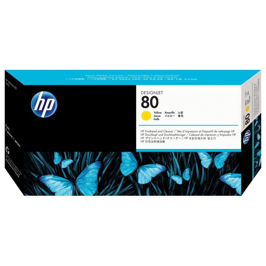 HP 80 Yellow DesignJet Printhead and Printhead Cleaner (C4823A)