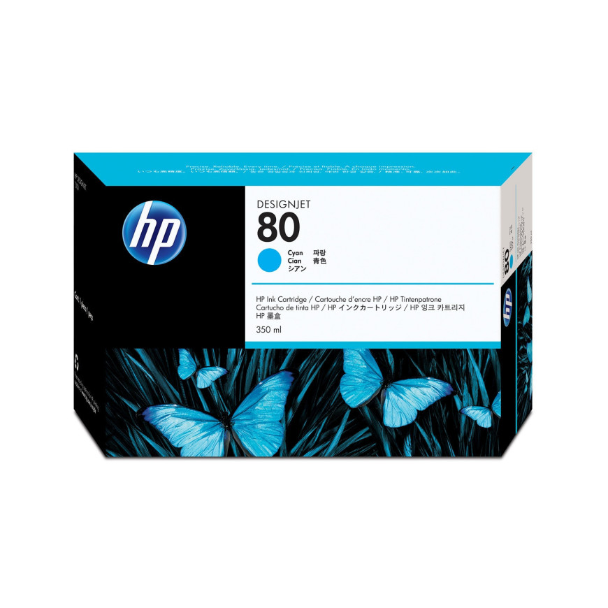 HP 80 350-ml Cyan DesignJet Ink Cartridge (C4846A)