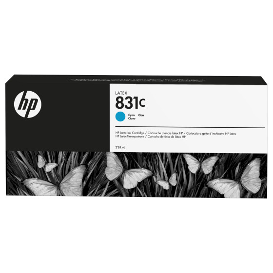 HP 831C 775-ml Cyan Latex Ink Cartridge (CZ695A)