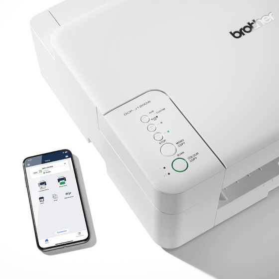 Multifonction jet d’encre A4 3-en-1 avec application smartphone, Wi-Fi et Wi-Fi direct (DCP-J1200WE)