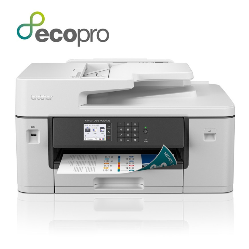 Imprimante multifonction jet d'encre couleur professionnelle 4-en-1 A3 Business Smart, 28 ipm ISO (MFC-J6540DWE)