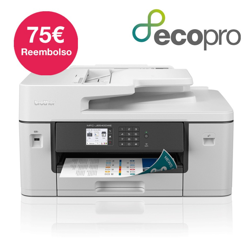 Imprimante multifonction jet d'encre couleur professionnelle 4-en-1 A3 Business Smart, 28 ipm ISO (MFC-J6540DWE)