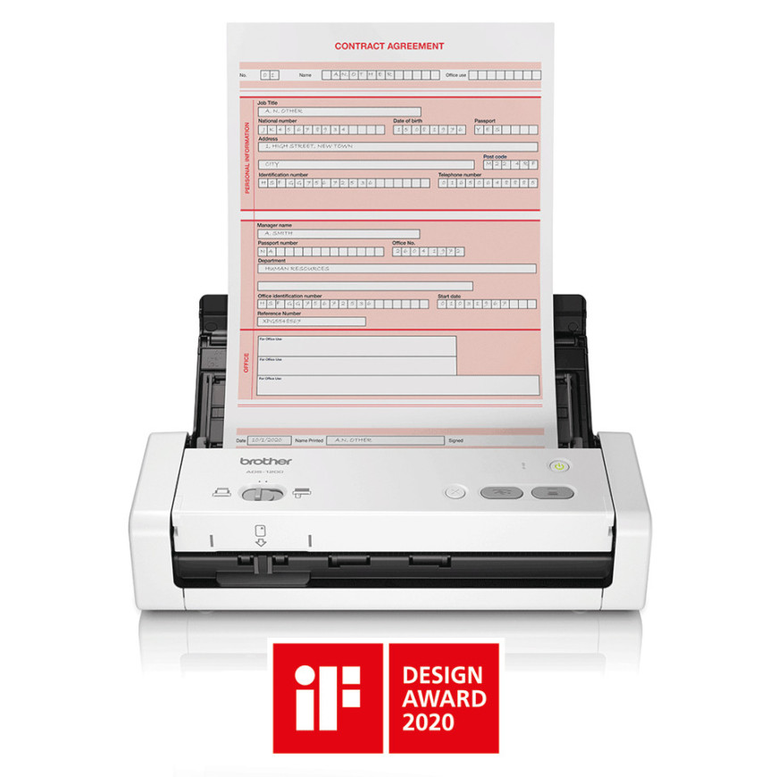 Scanner de documents compact, recto-verso, 25 pm/50 ipm, chargeur ADF 20 f. (ADS-1200)