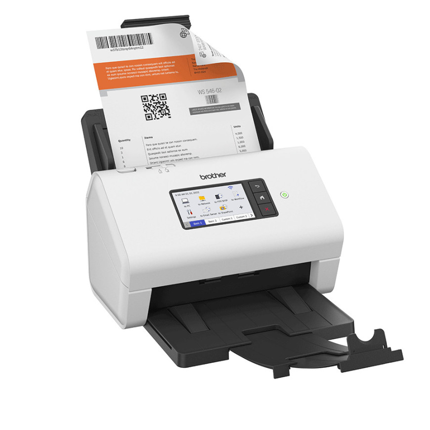 Scanner de documents professionnel, recto-verso, 60 ppm/120 ipm, chargeur ADF 100 f., Ethernet, Wi-Fi (ADS-4900W)