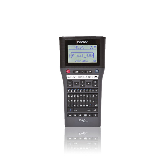 Etiqueteuse portable et connectable avec clavier AZERTY, utilise des rubans TZe de 3.5 à 24mm de large (PT-H500)