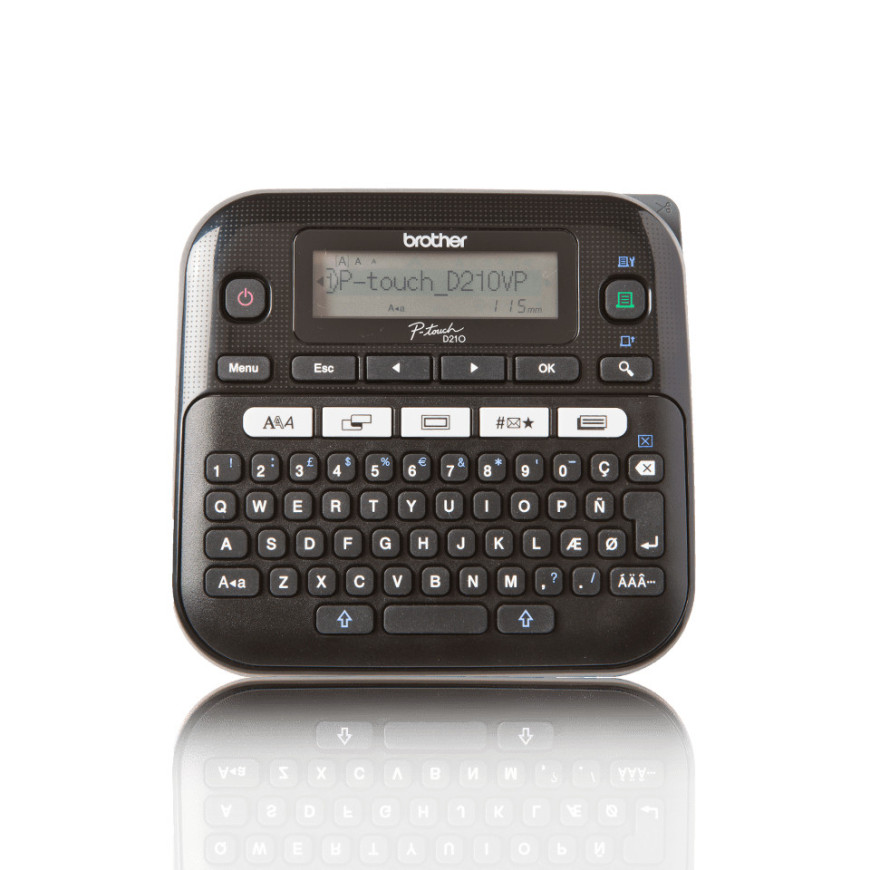 Etiqueteuse portable, Clavier AZERTY, Rubans TZe jusqu'à 12mm, Coupe manuelle (PT-D210VP)